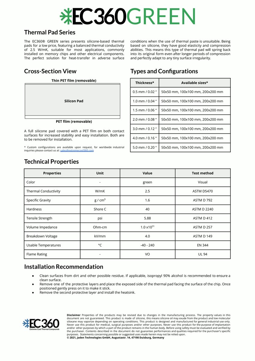 EC360® Blue 5W/MK Almohadilla Térmica (100 X 100 X 2,0 Mm - Foto 13